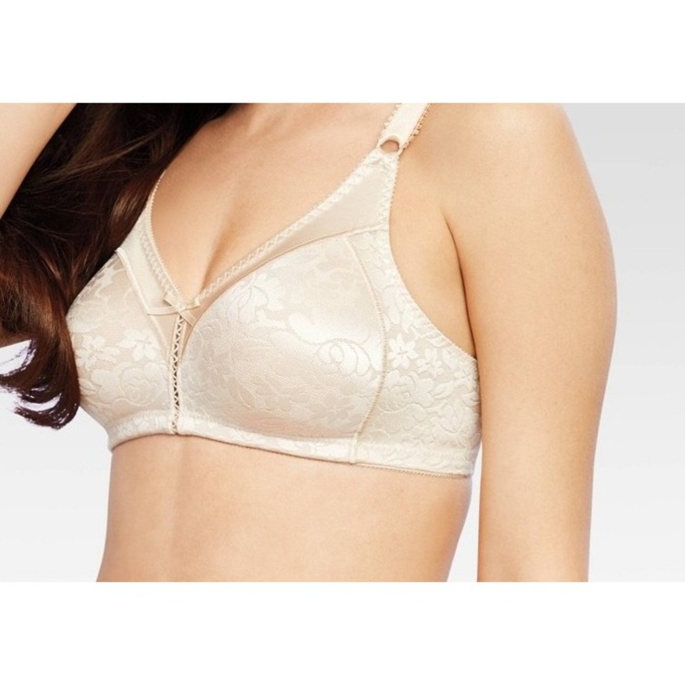 Bali Double Support Wirefree Bra Jacquard Beige Full Coverage 38DD DFB372